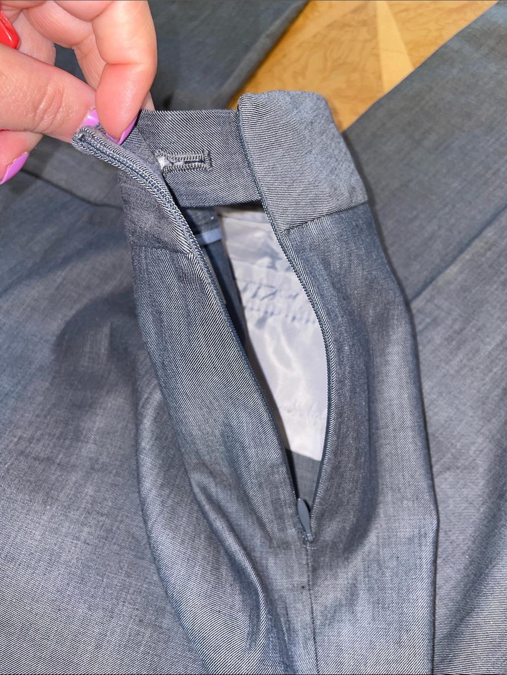 Talbots Petite’s Heritage Straight Leg Pants in Heather Gray Size 14P Like New - Picture 5 of 11